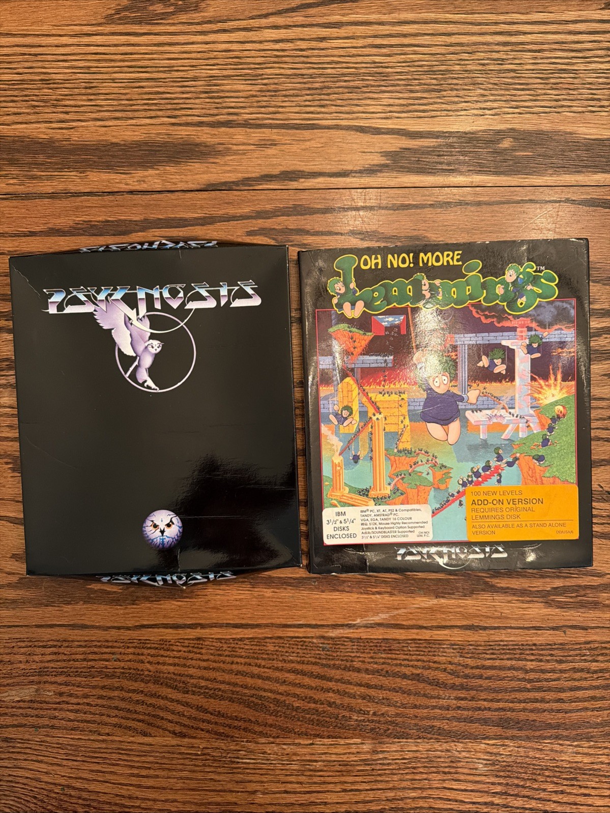 1991 Lemmings Game IBM PC Big Box 5.25” Disks with Manual and Box RARE GUC