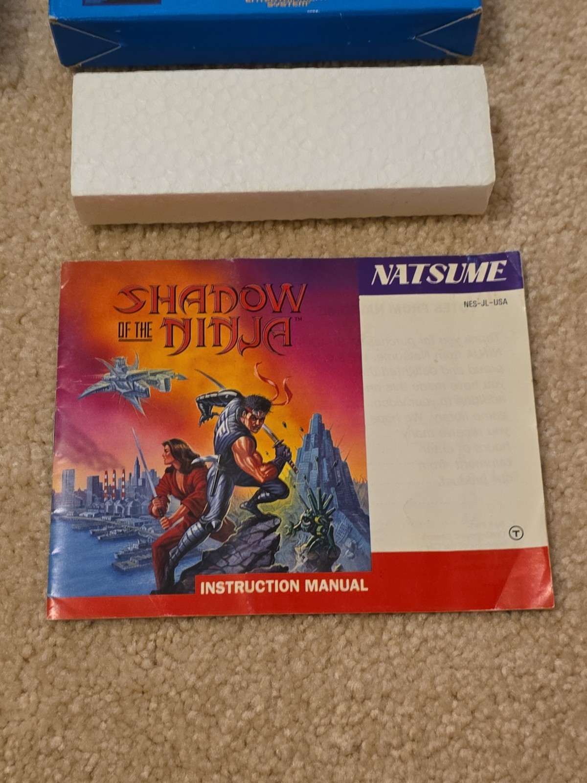 Shadow of the Ninja NES CIB Complete Nintendo Natsume 1990 Entertainment System