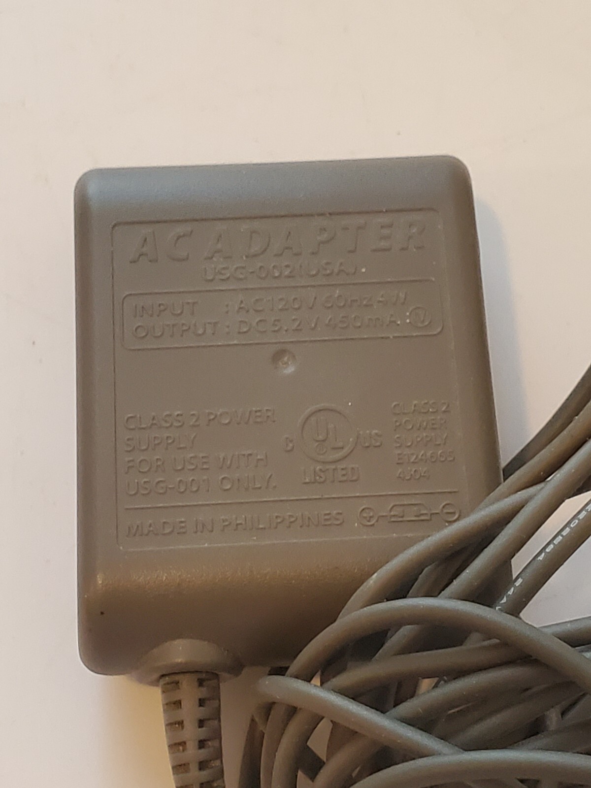 Nintendo DS Lite AC Adapter Charger Wall Plug USG-002 USG-001