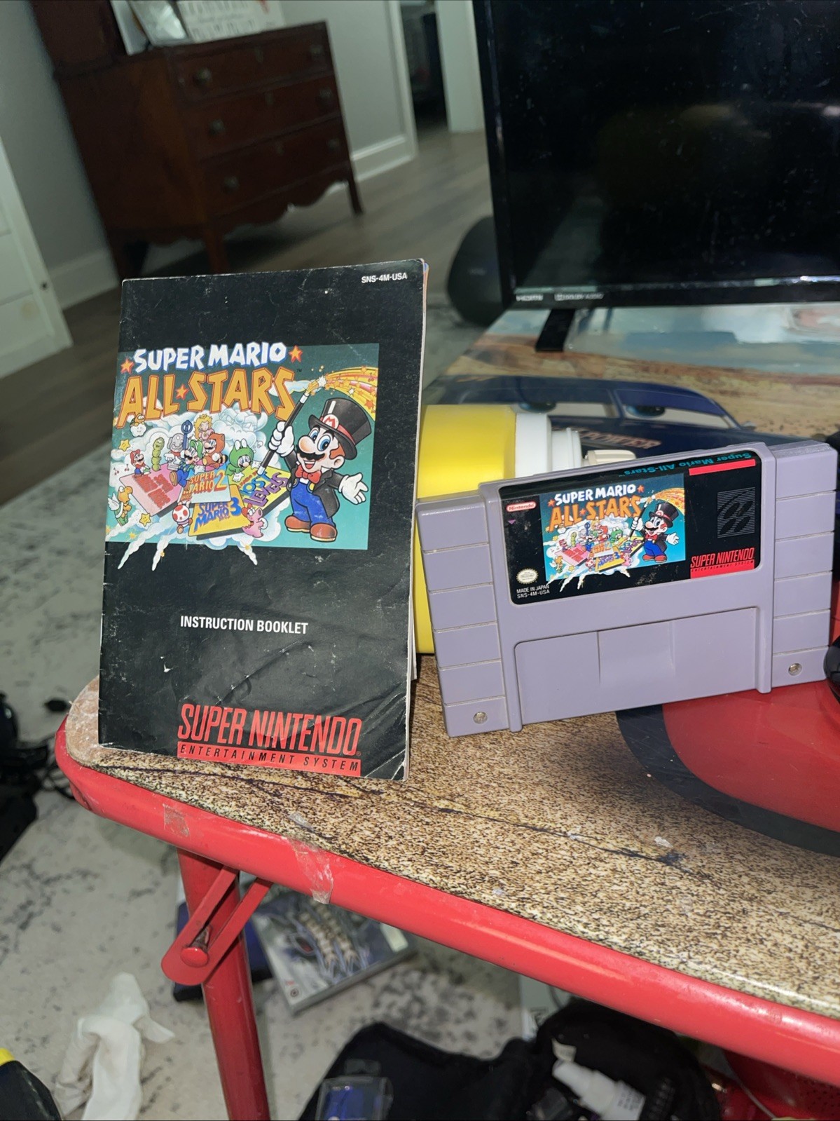 Super Mario All-Stars Super Nintendo Cartridge + Manual Tested Works Free Ship