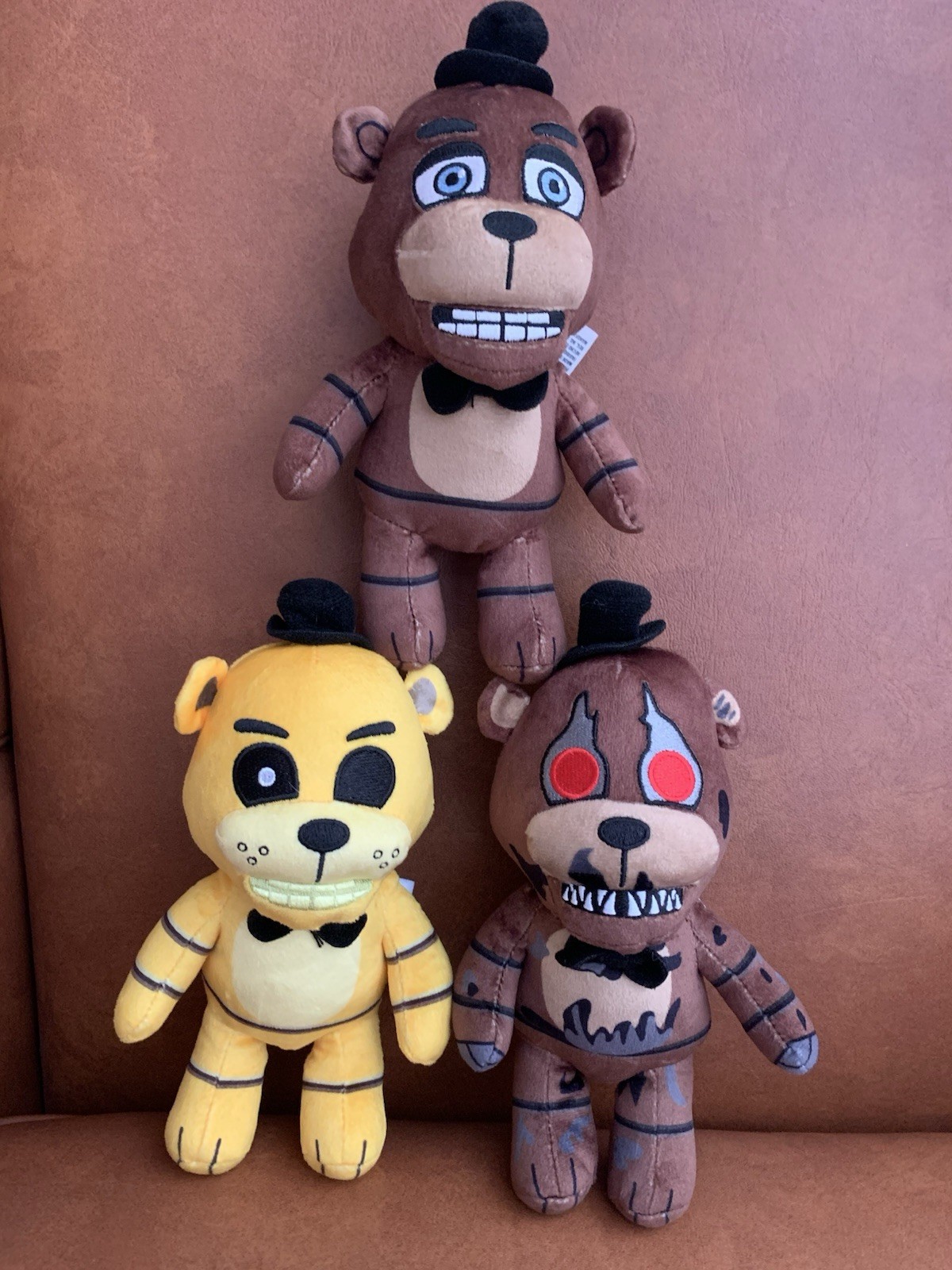Plush | Fazbear Golden Nightmare Freddy 8″ 2024 PhatMojo Five Nights – Lot Of 3