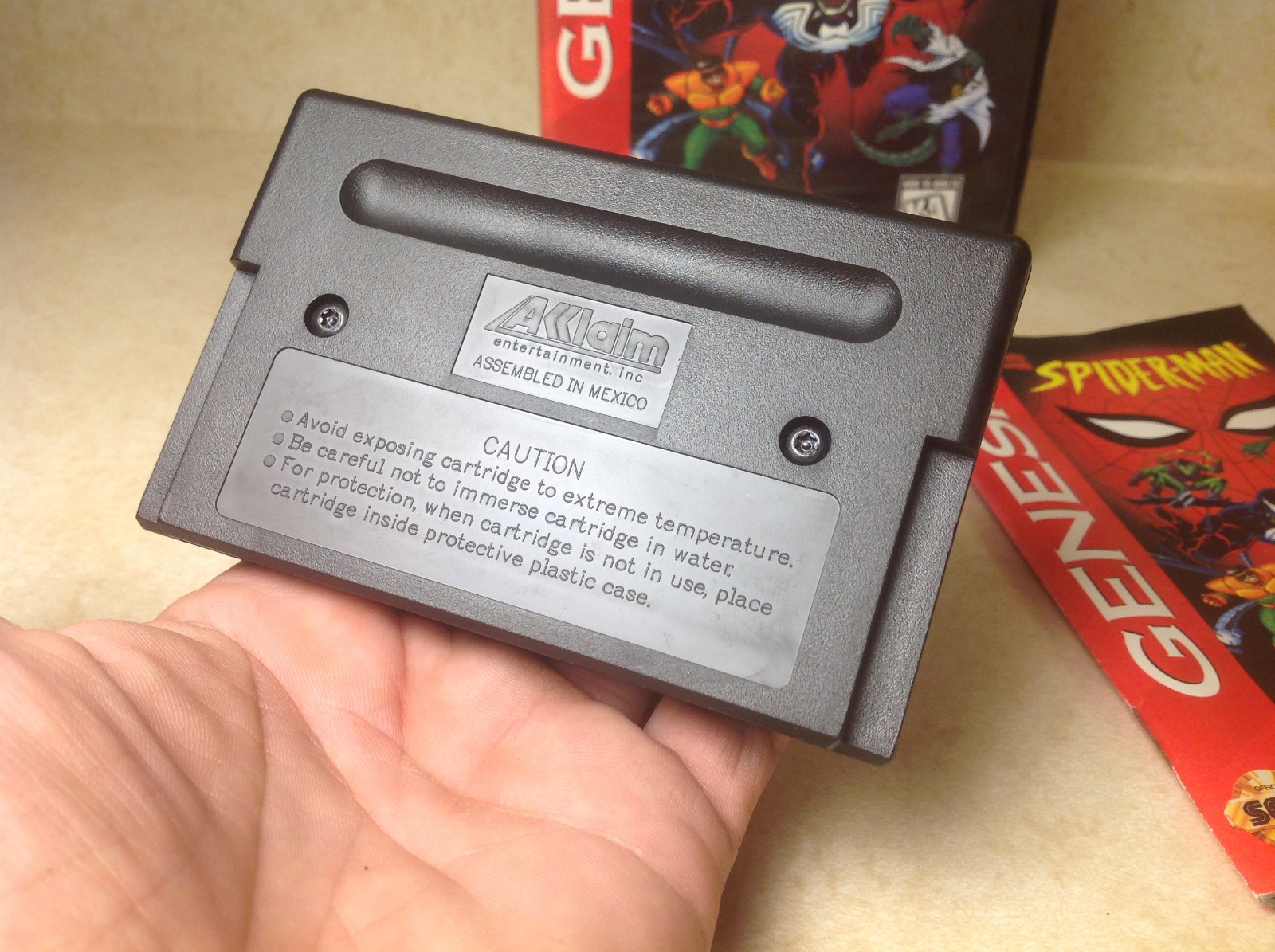Spider-Man Sega Genesis 1994 CIB with Manual Untested EXC. / NM Cartridge