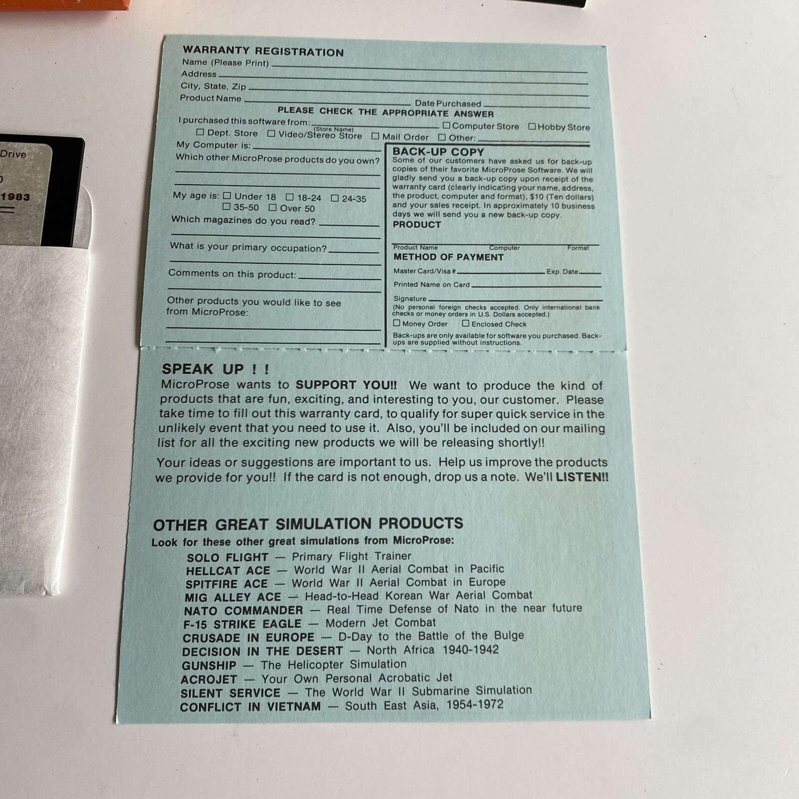 Spitfire Ace IBM PC Big Box 5.25” Disk Diskette CIB Complete In Box