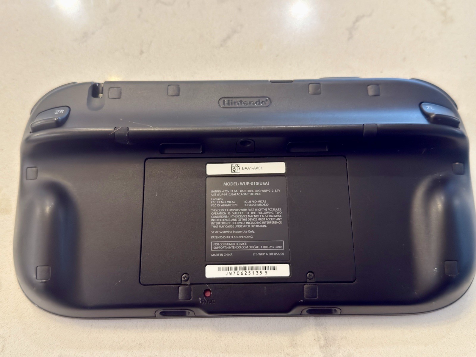 Nintendo Wii U GamePad WUP-010 Black Tablet Only No Stylus & No Charger