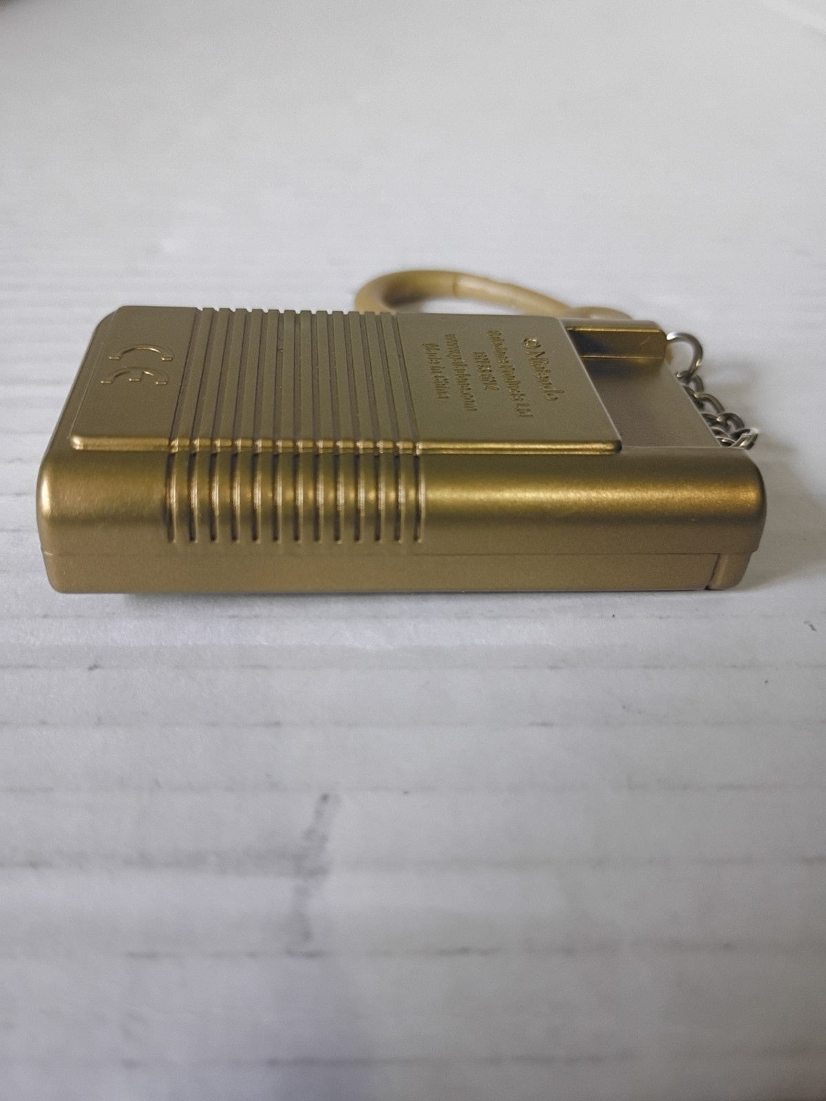 Nintendo Gameboy Classic keychain backpack clip charm tag plastic gold