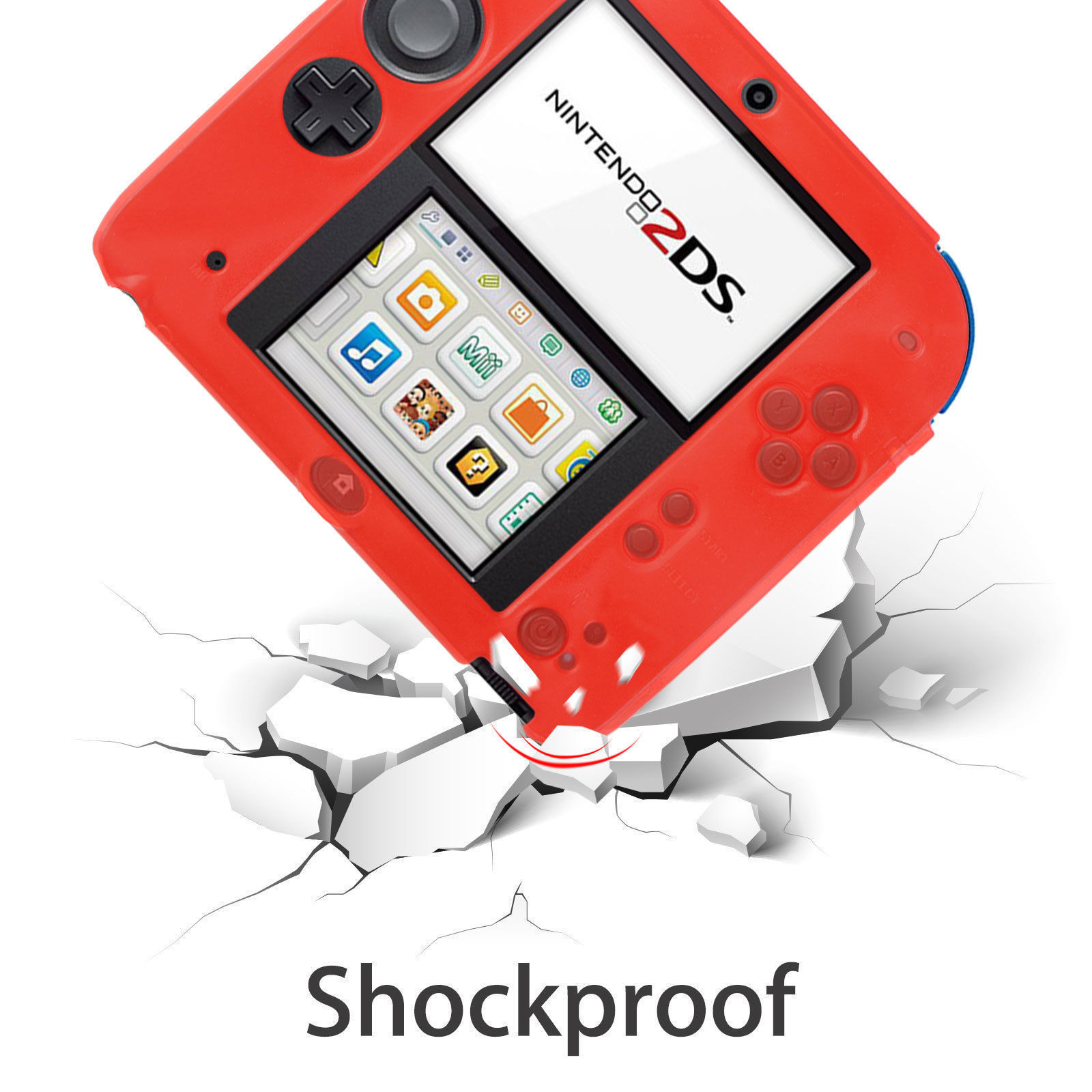 Protective Soft Silicone Rubber Gel Skin Case Cover for Nintendo 2DS Dustproof