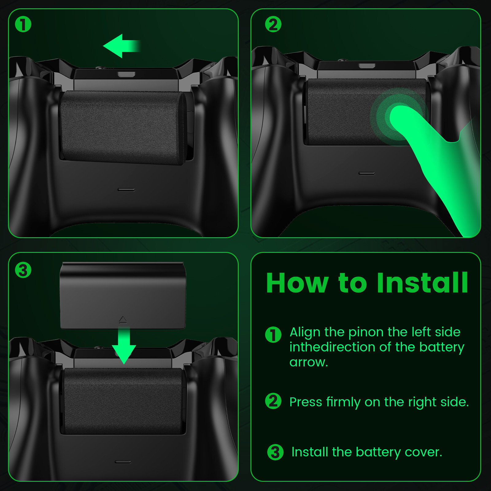 2*3600mAh Battery Packs For XBox One X/S Series X/S Controller & Charger Cable
