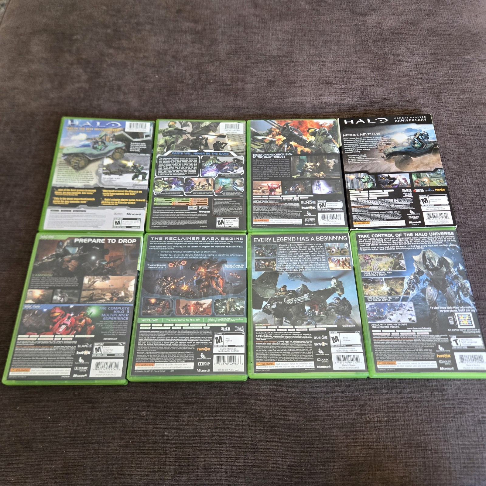 Halo Bundle Xbox – 8 Game Lot Halo 1 2 3 3 ODST 4 Wars Reach Anniversary Tested