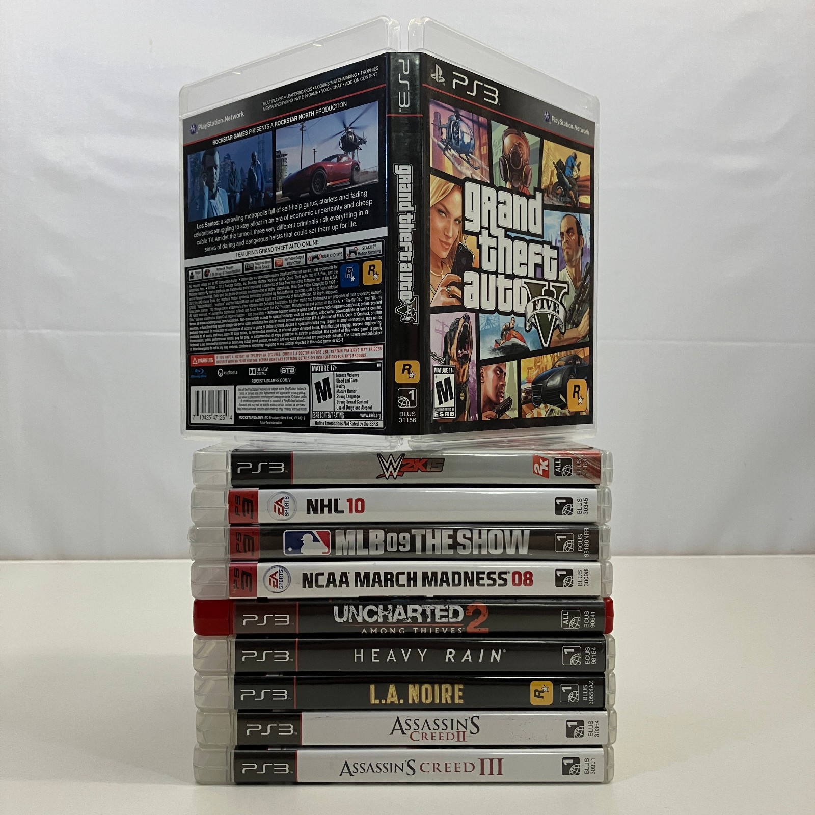 10 Playstation 3 Video Games Lot Heavy Rain Assassin’s Creed MLB NCAA NHL W2K15