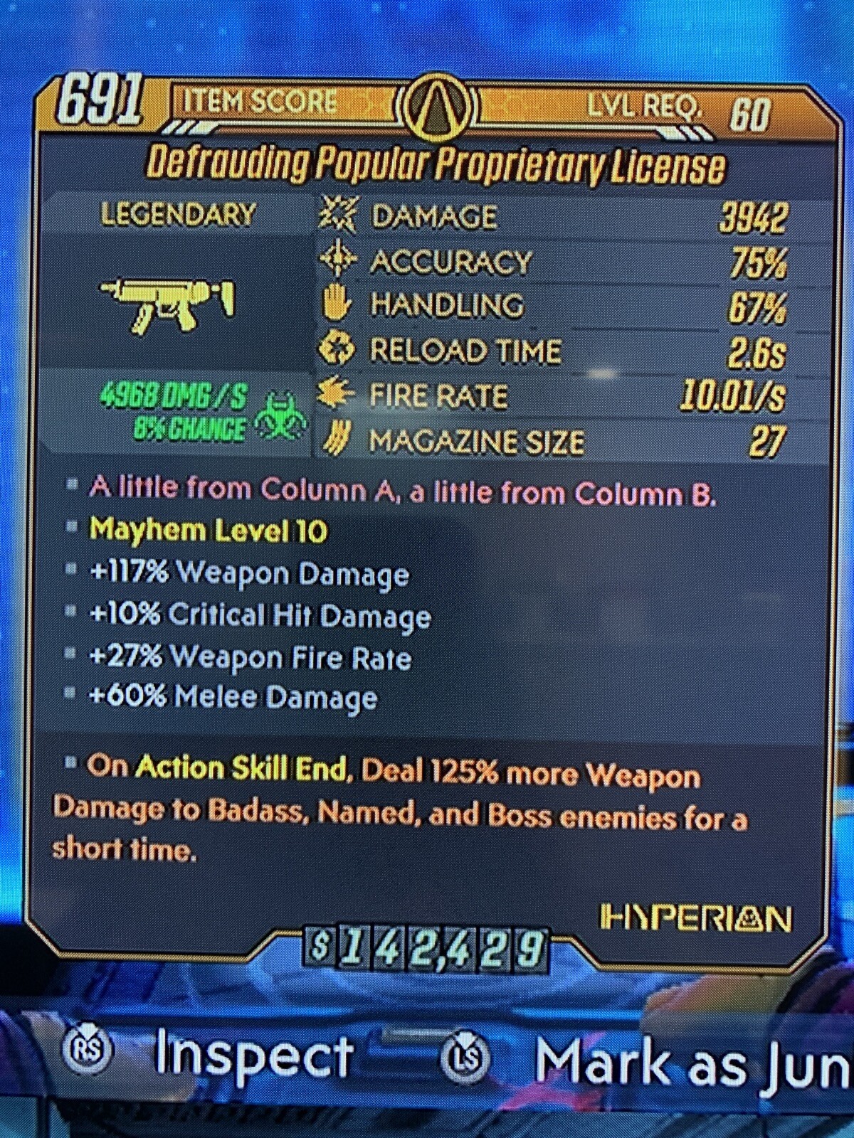 Xbox One – Borderlands 3 Mayhem 10 Proprietary License God Roll