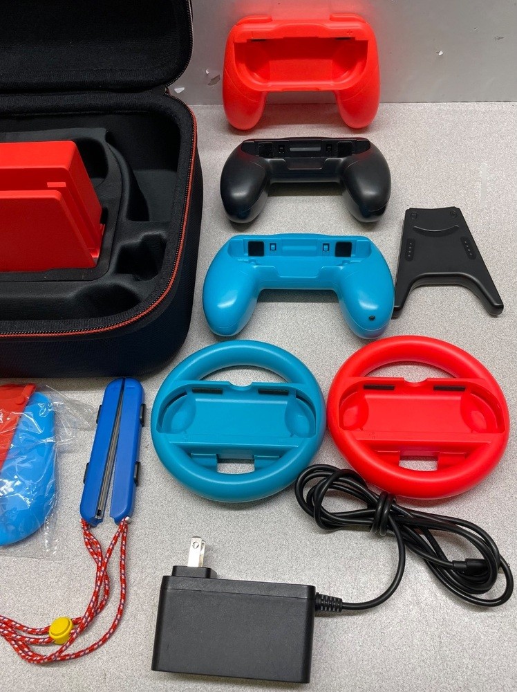 Nintendo Switch Red Edition Handheld Video Game 32GB w/Extras HAC-001