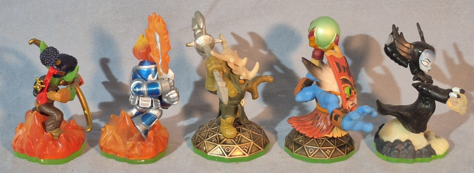 5 Skylanders Figures, Flameslinger, Ignitor, Voodood, Double Trouble, Hex