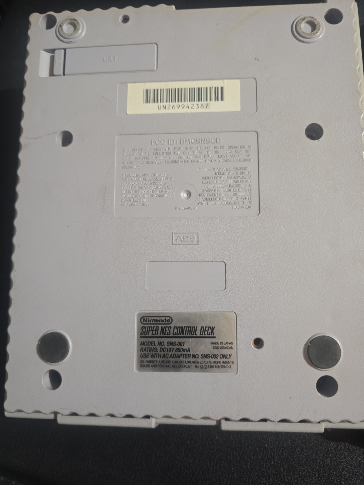 Nintendo SNES Sns-001 Console Super Nintendo With OEM Controller, Game, Cords