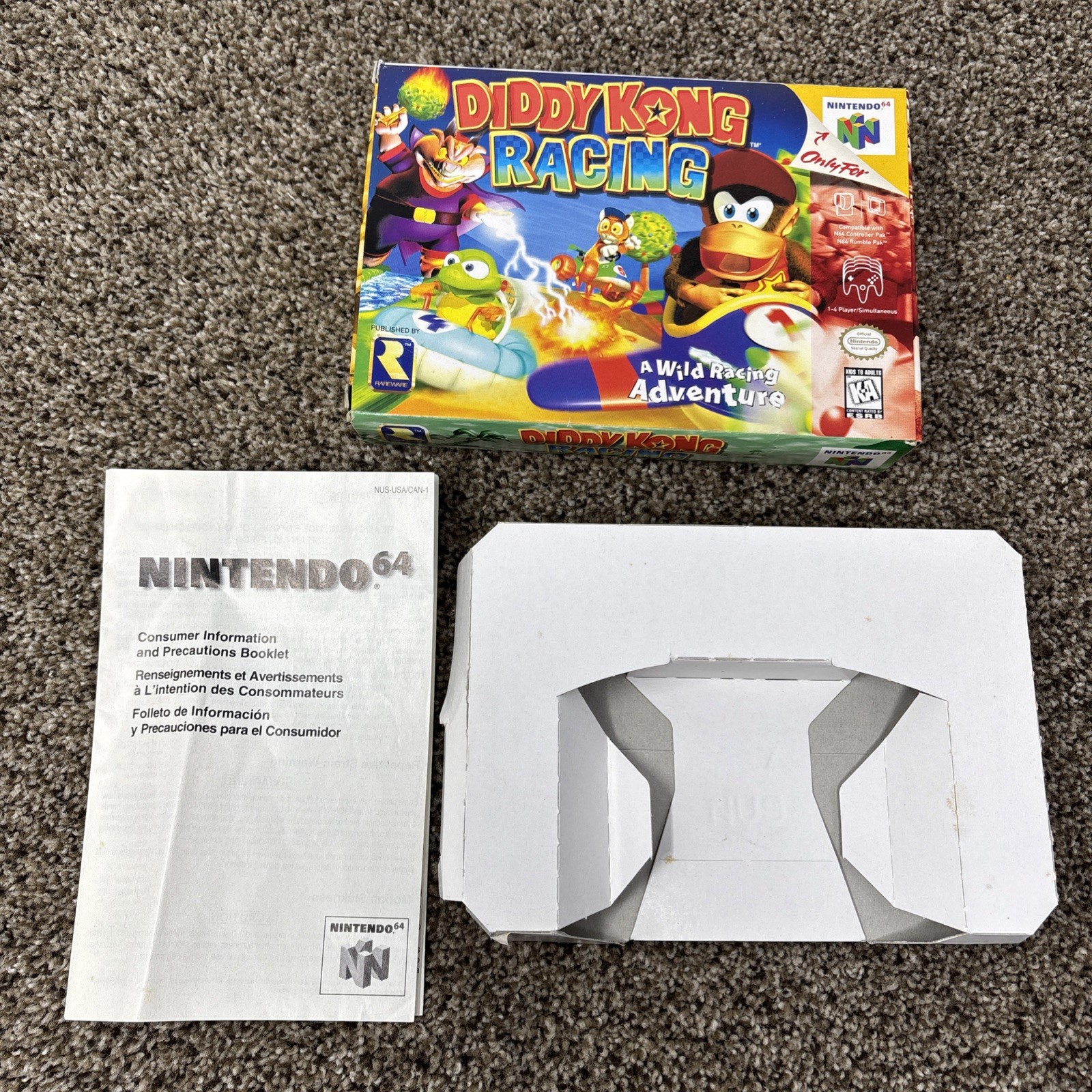 Nintendo 64 1997 Diddy Kong Racing BOX ONLY NO GAME!
