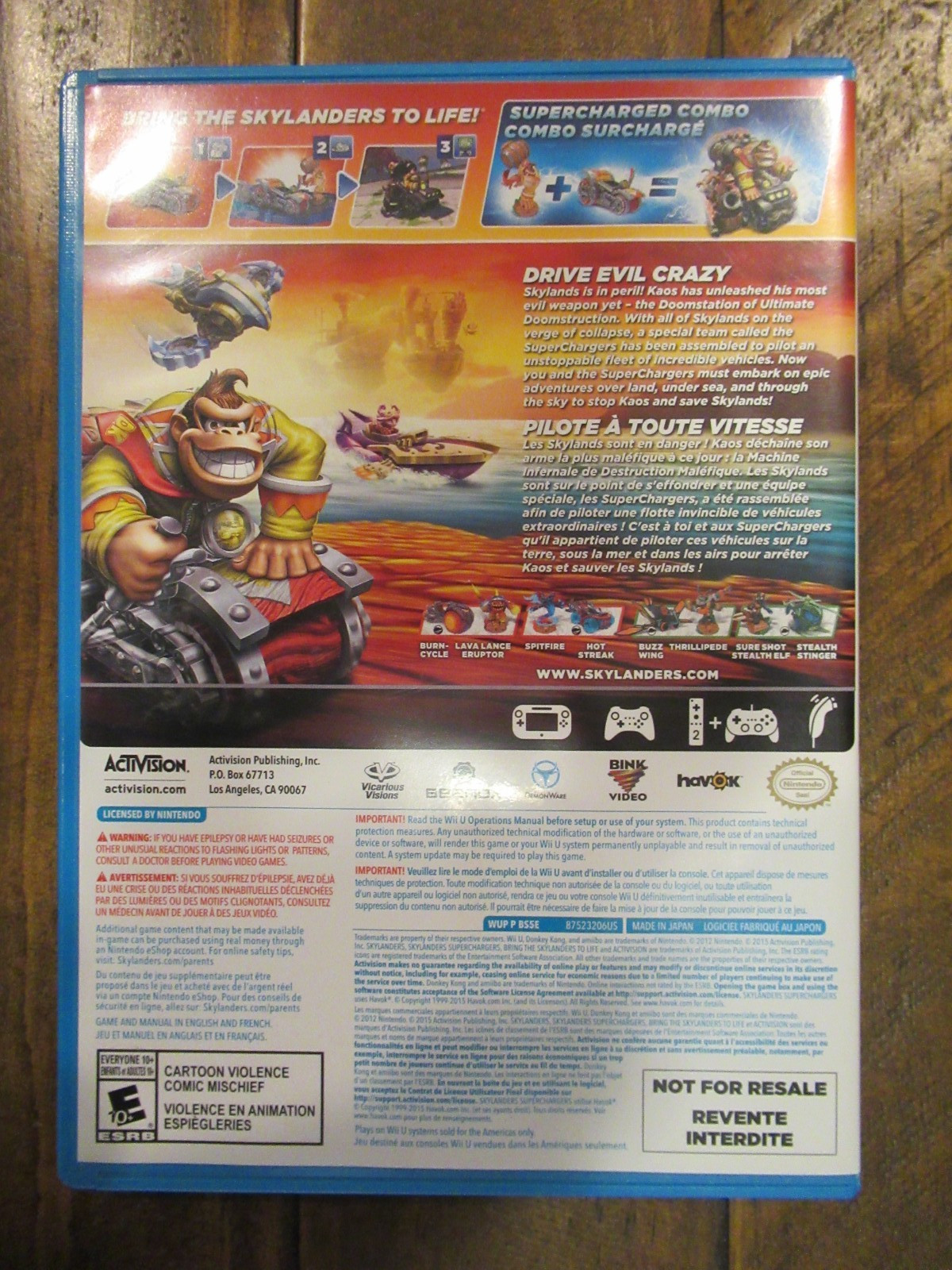 Skylanders Superchargers Game Disc WiiU Wii U Activision
