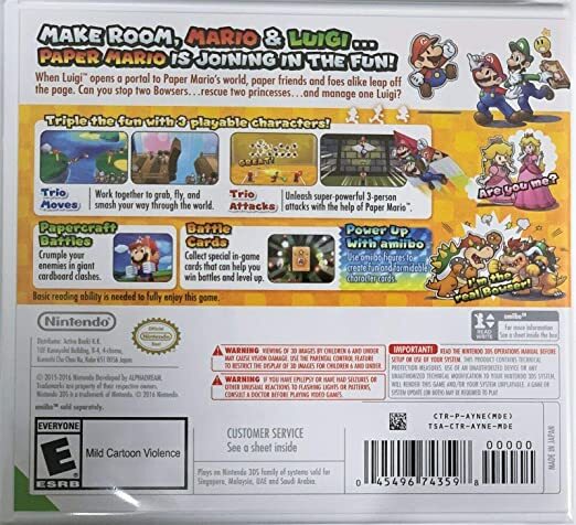 Mario & Luigi: Paper Jam 3DS Brand New Game (2015 Action RPG)