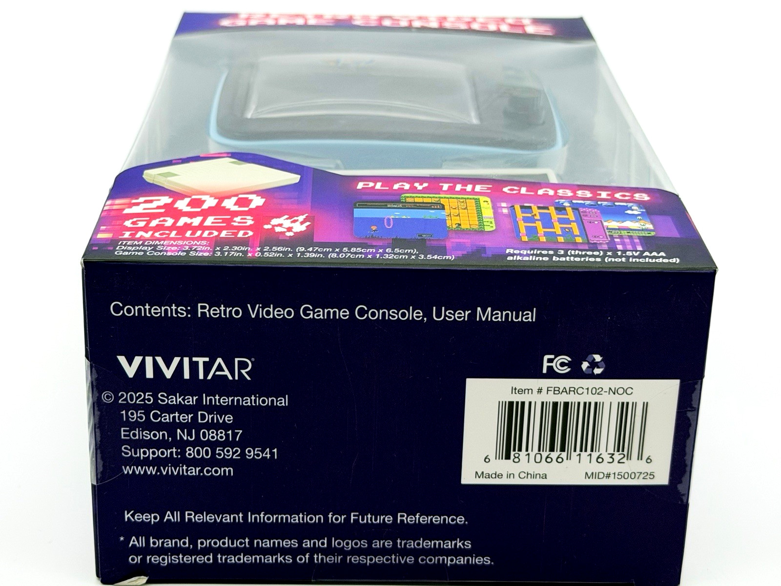 Vivitar Retro Mini Console 200 Games – Tested – Batteries + Tiny Tool Included