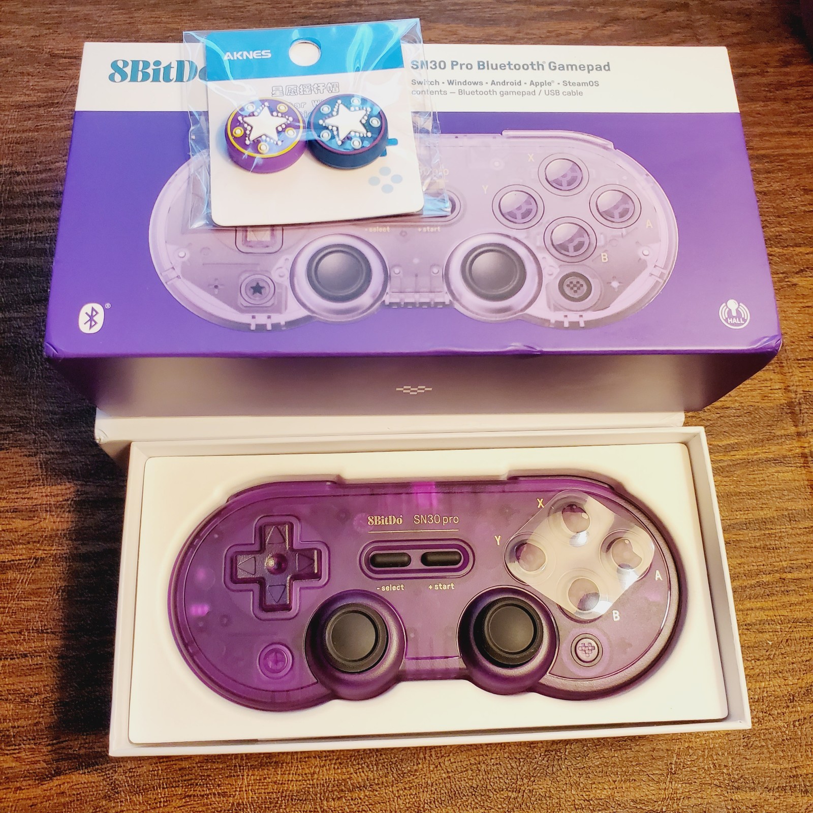 8BitDo SN30 Wireless Gamepad for Switch, Android, PC, Steam, Apple, Pi -PURPLE