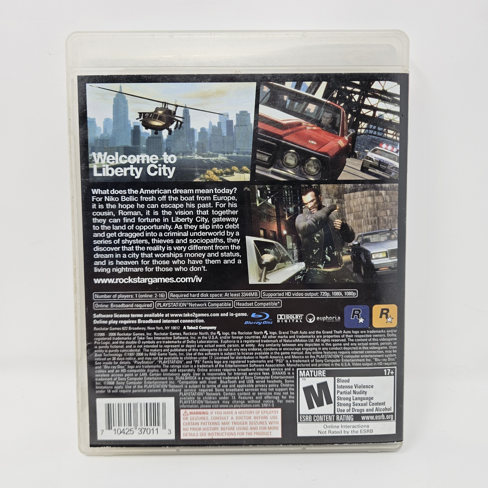 Grand Theft Auto IV GTA 4 PS3 Manual Included No Map