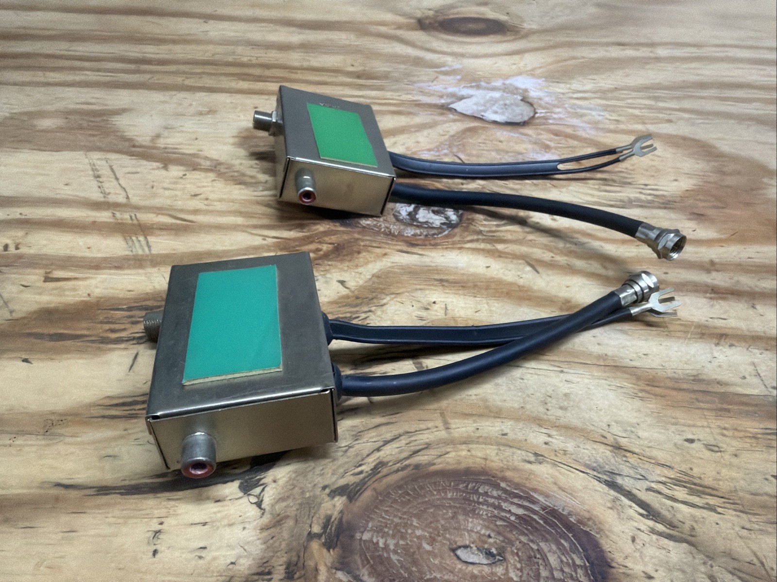 Set of 2 Vintage Computer Atari Game to TV Antenna Switch Adapter VHF – READ!!