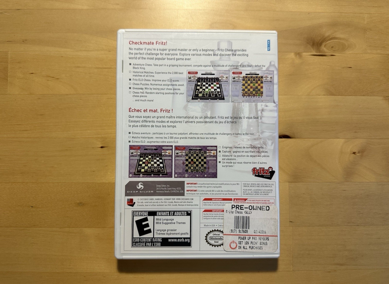 Fritz Chess – CIB – Rare Deep Silver Nintendo Wii Game – Very Good Condition