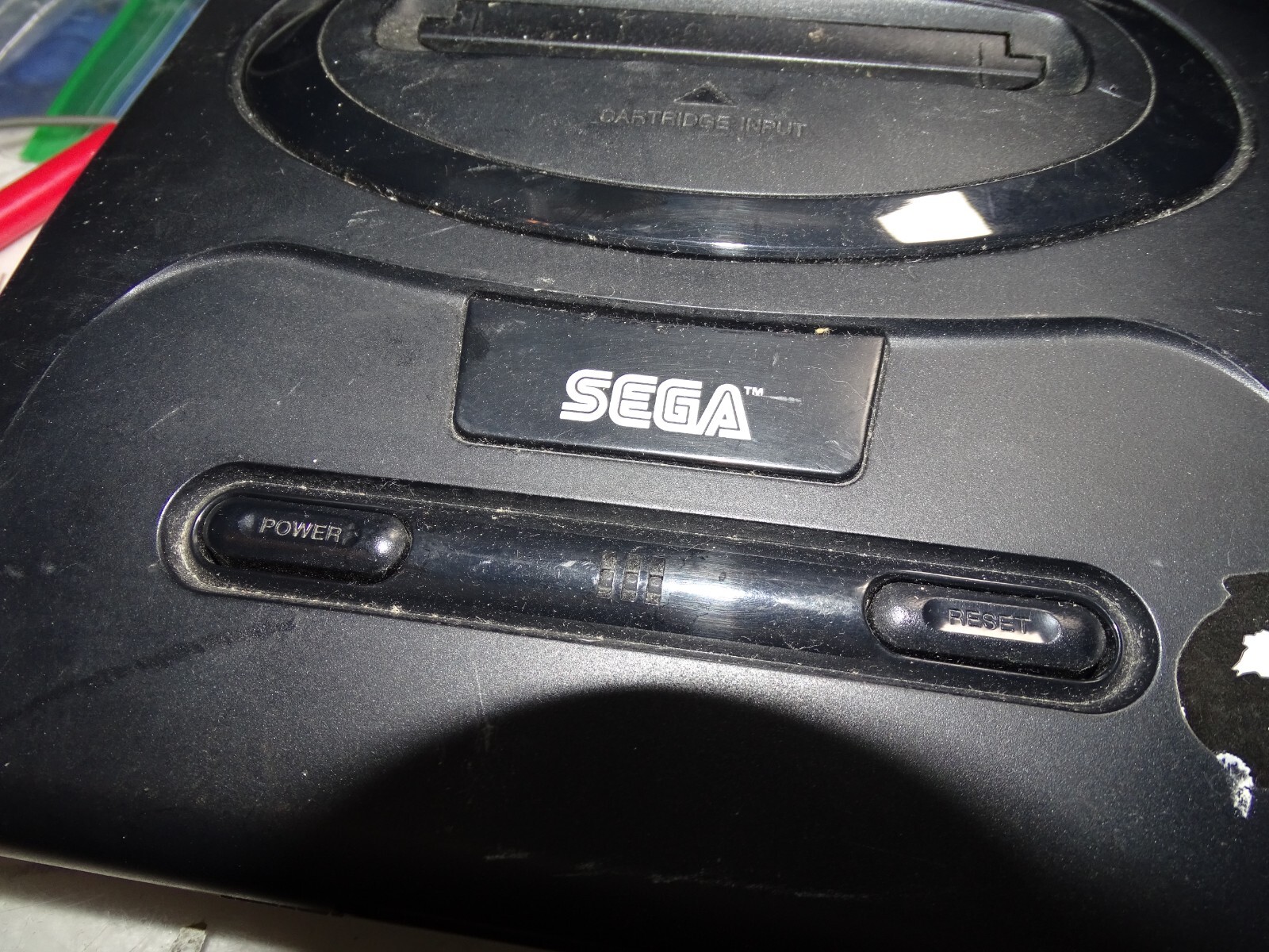 Sega Genesis 1631 Top Black Power & Reset Button w/LED Cover ONLY-Just OK-READ