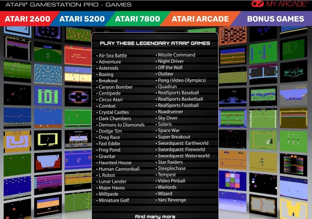 Atari Game Station Pro: Retro Video Game Console with 200+ Games, Wireless Jo…