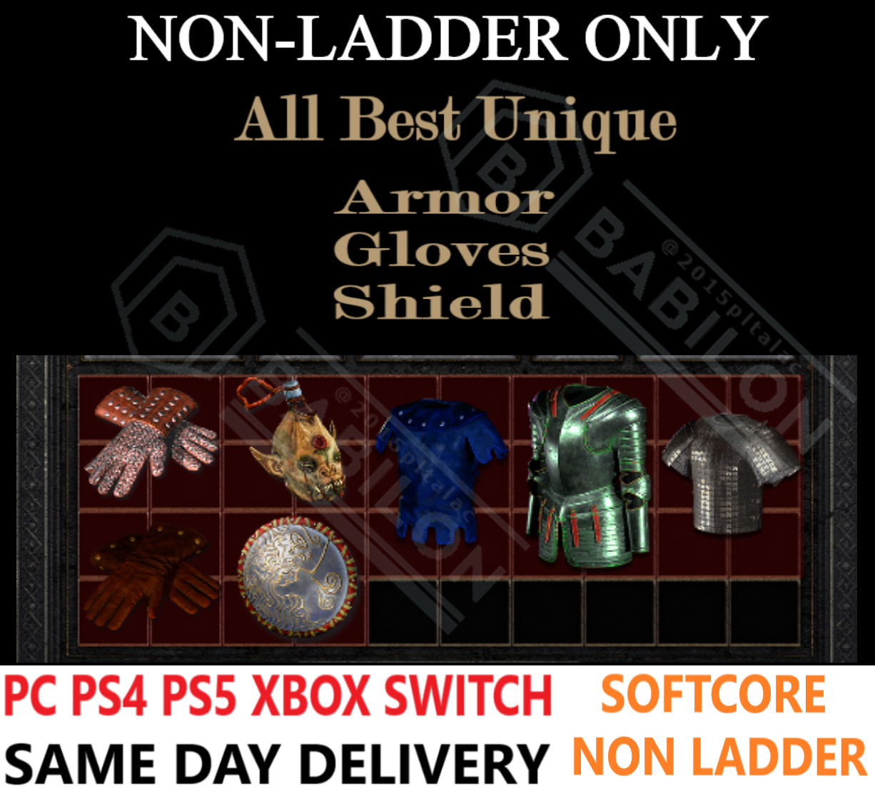 ✅ PC PS4 PS5 XBOX SWITCH ✅ NL All Armor Glove Shield DIABLO 2 RESURRECTED D2R