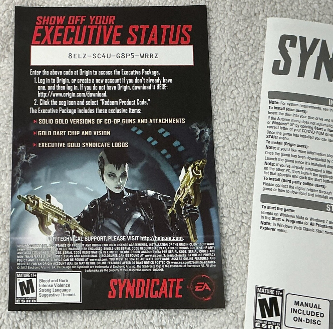 Syndicate Action Shooter Four Player Co-op Sci-Fi Gunplay Visuals Complete READ