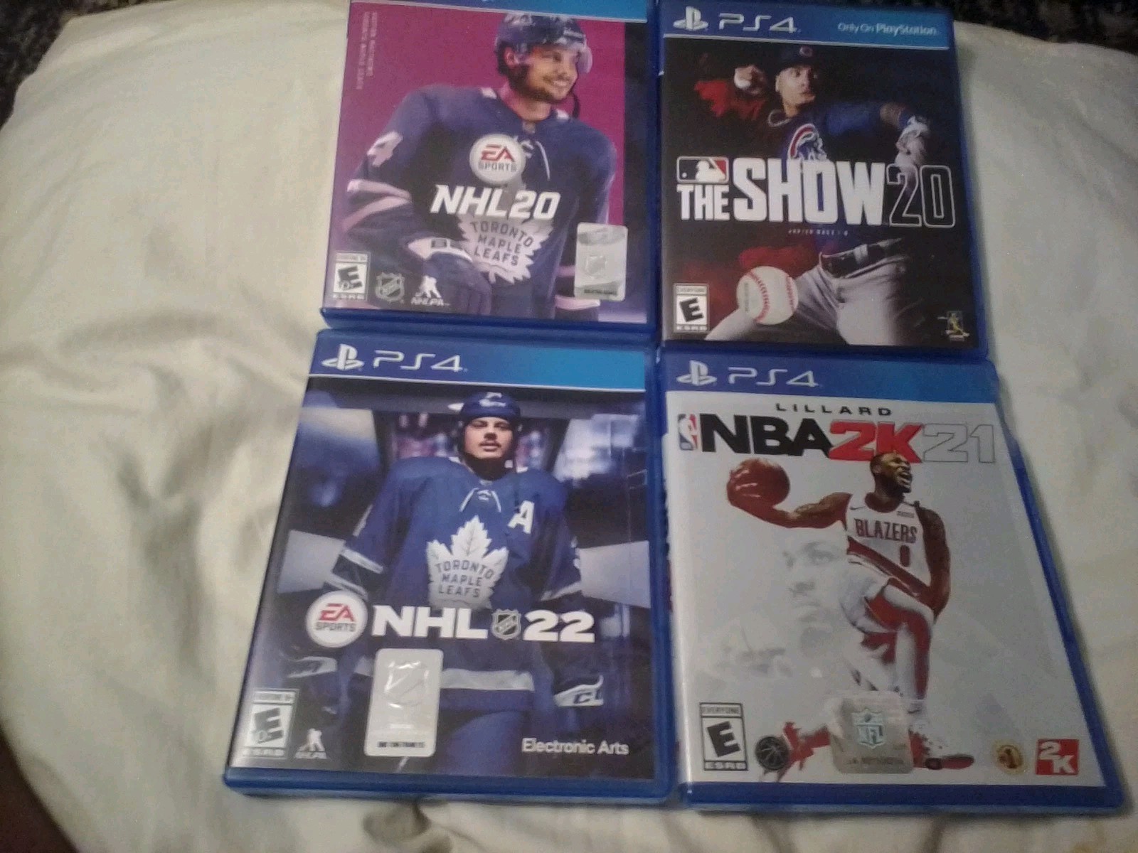 Sony Playstation 4 lot of 4 Games NBA 2K1, NHL 20 & 22 MLB The Show 20 PS4 MINT