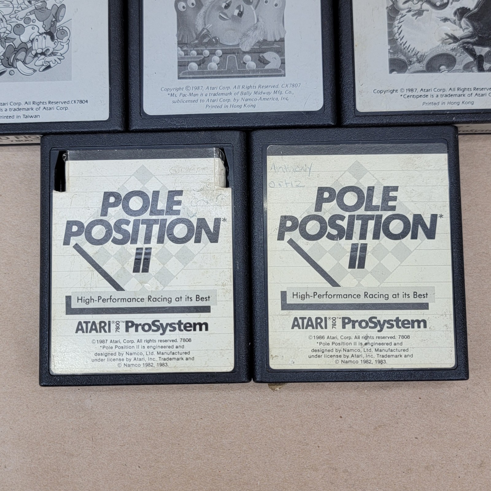 Lot of 5 Atari 7800 Games Food Fight Ms. Pac-Man Centipede & Pole Position