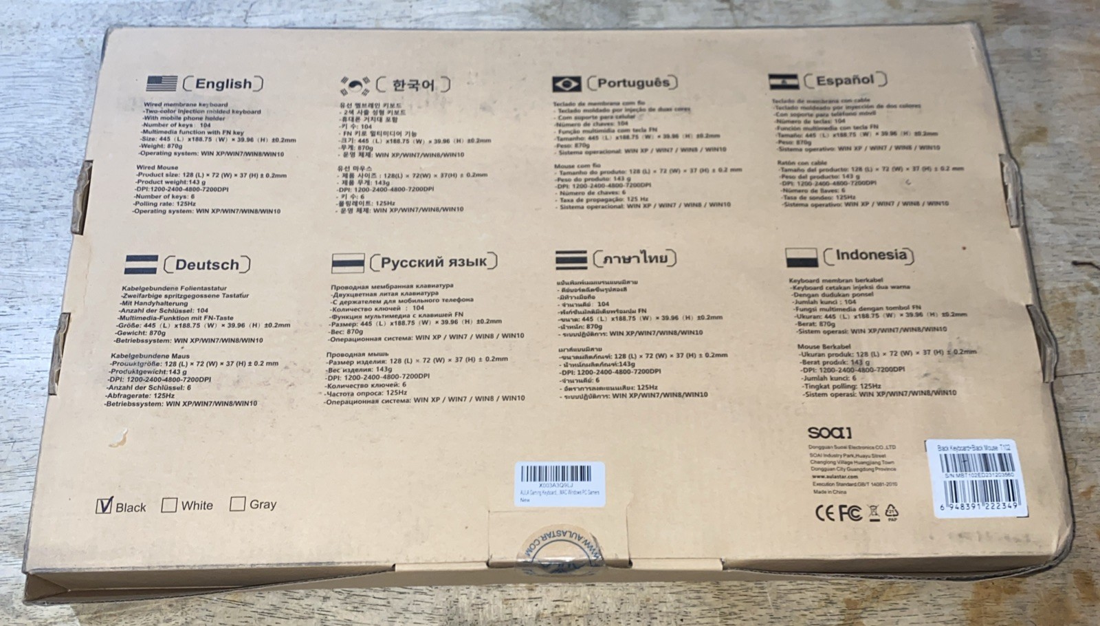 AULA Keyboard, T102 104 Keys Gaming Keyboard and Mouse Combo with RGB Backlit