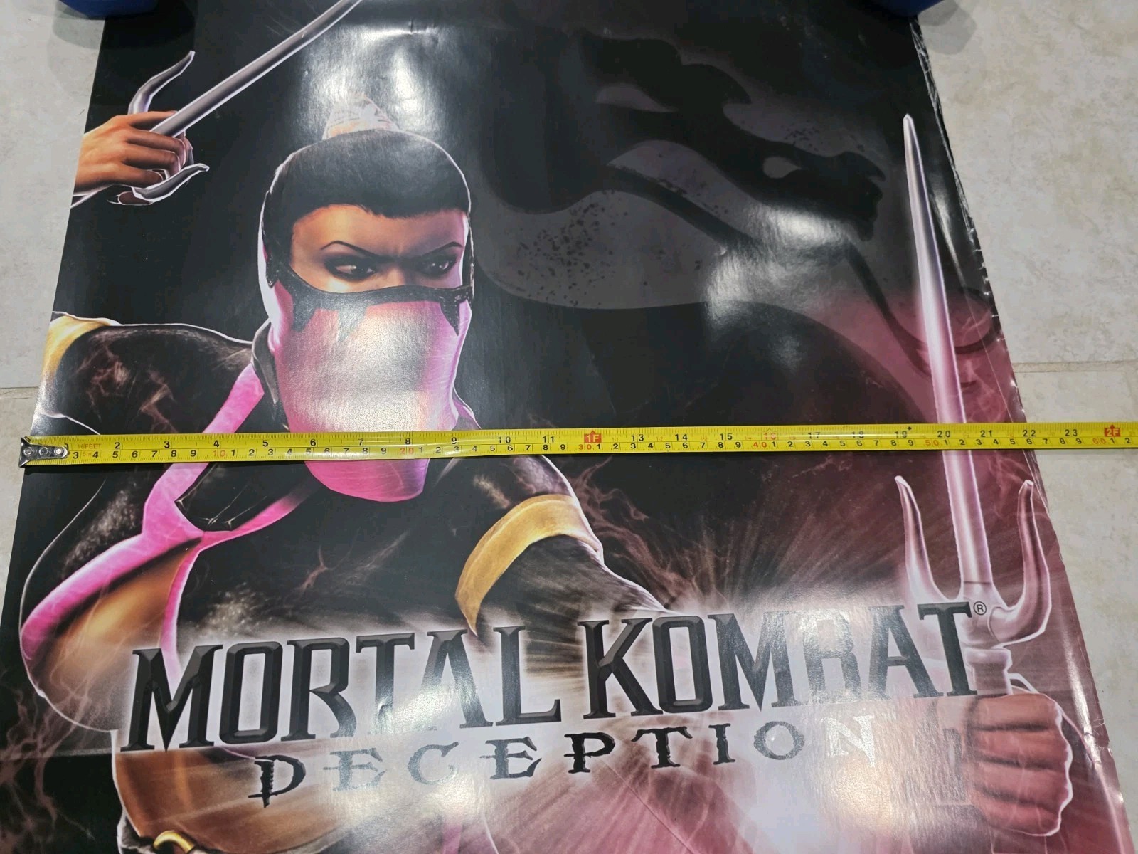 Mortal Kombat Deception Store Display Promo Poster 22 X 28 Mileena Xbox PS2 Rare