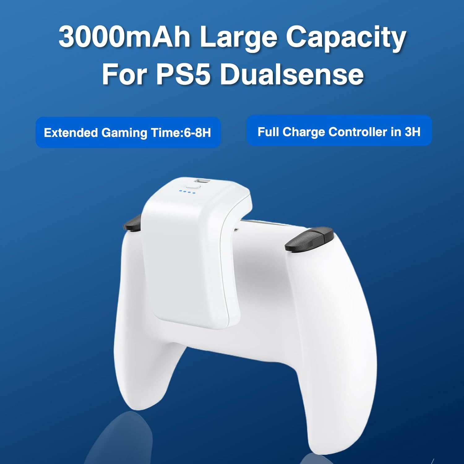 2X 3000Mah PS5 Controller External Battery Pack, PS5 Replacement Battery Extende