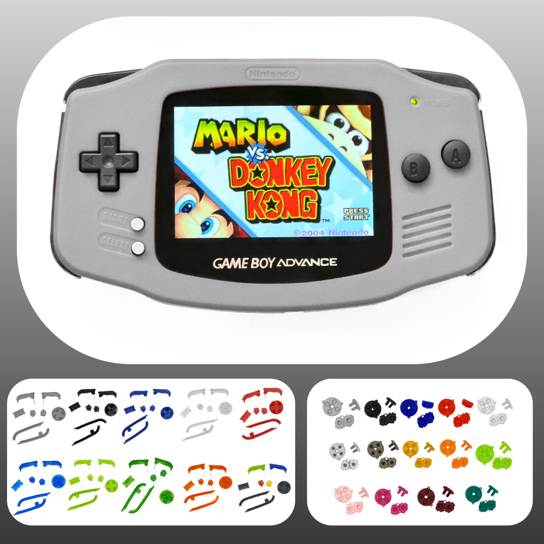 Nintendo GBA Game Boy Advance GRAY SFC SNES System V5 IPS LCD PICK YOUR BUTTONS