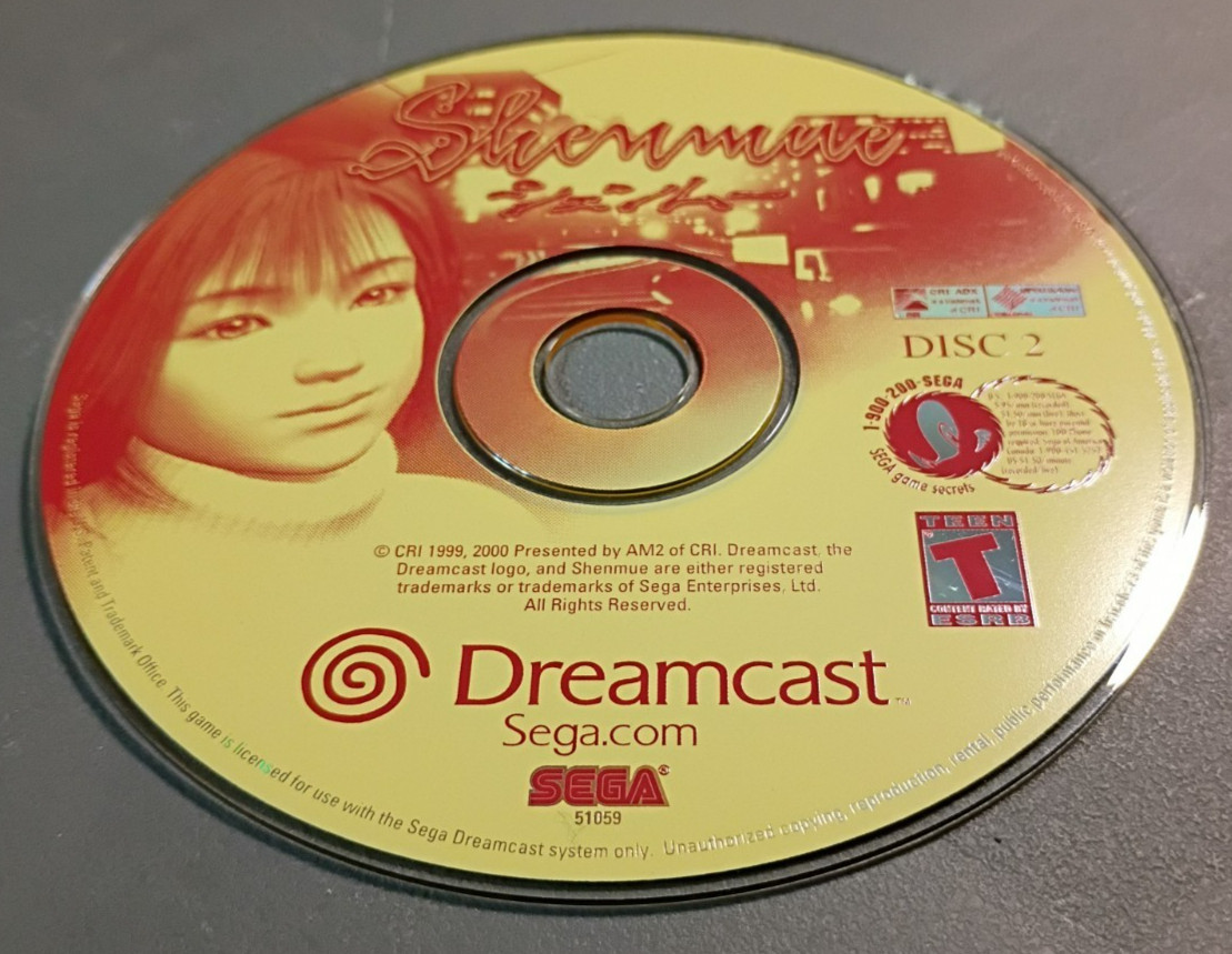 Shenmue for SEGA Dreamcast 2000, 5 Disks NO PASSPORT NO MANUAL