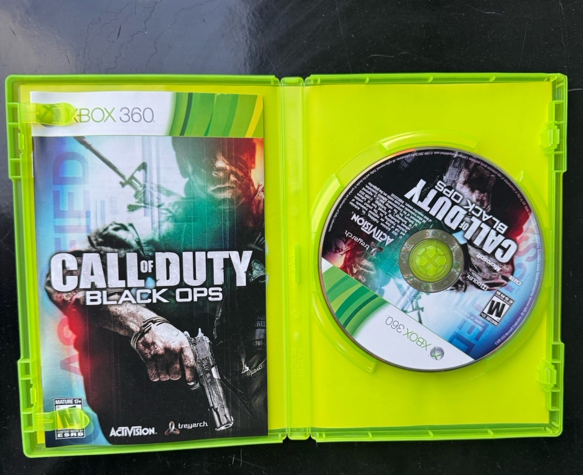 Xbox 360 60G Console With Game Cords WiFi Adaptor Manual Box Tested W/ Black Ops