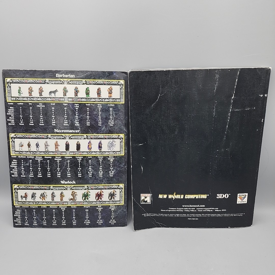 Heroes of Might & Magic III Manual & Heroes II of Might & Magic Card No Game