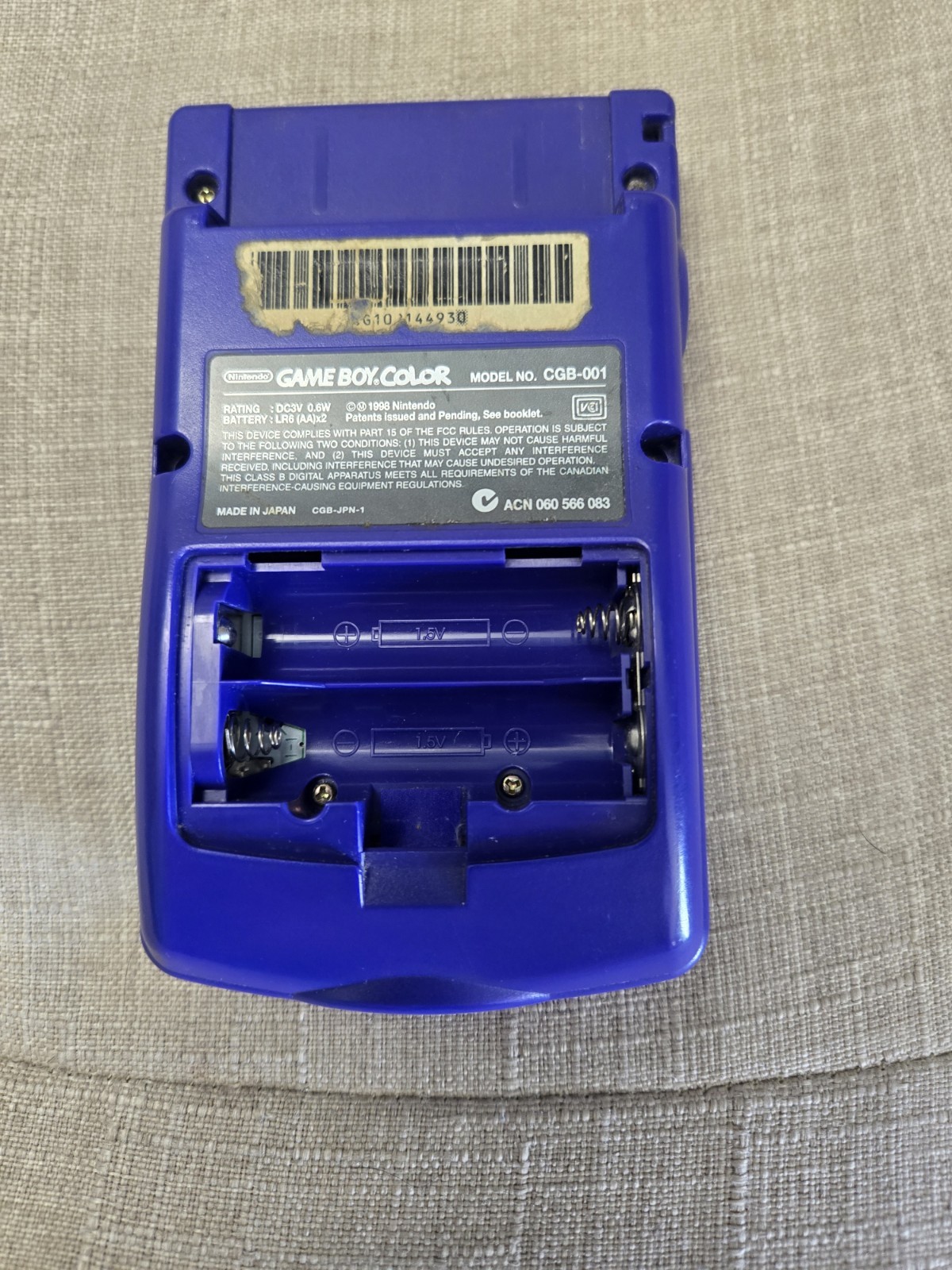 Nintendo Game Boy Color Console Purple Tested Working