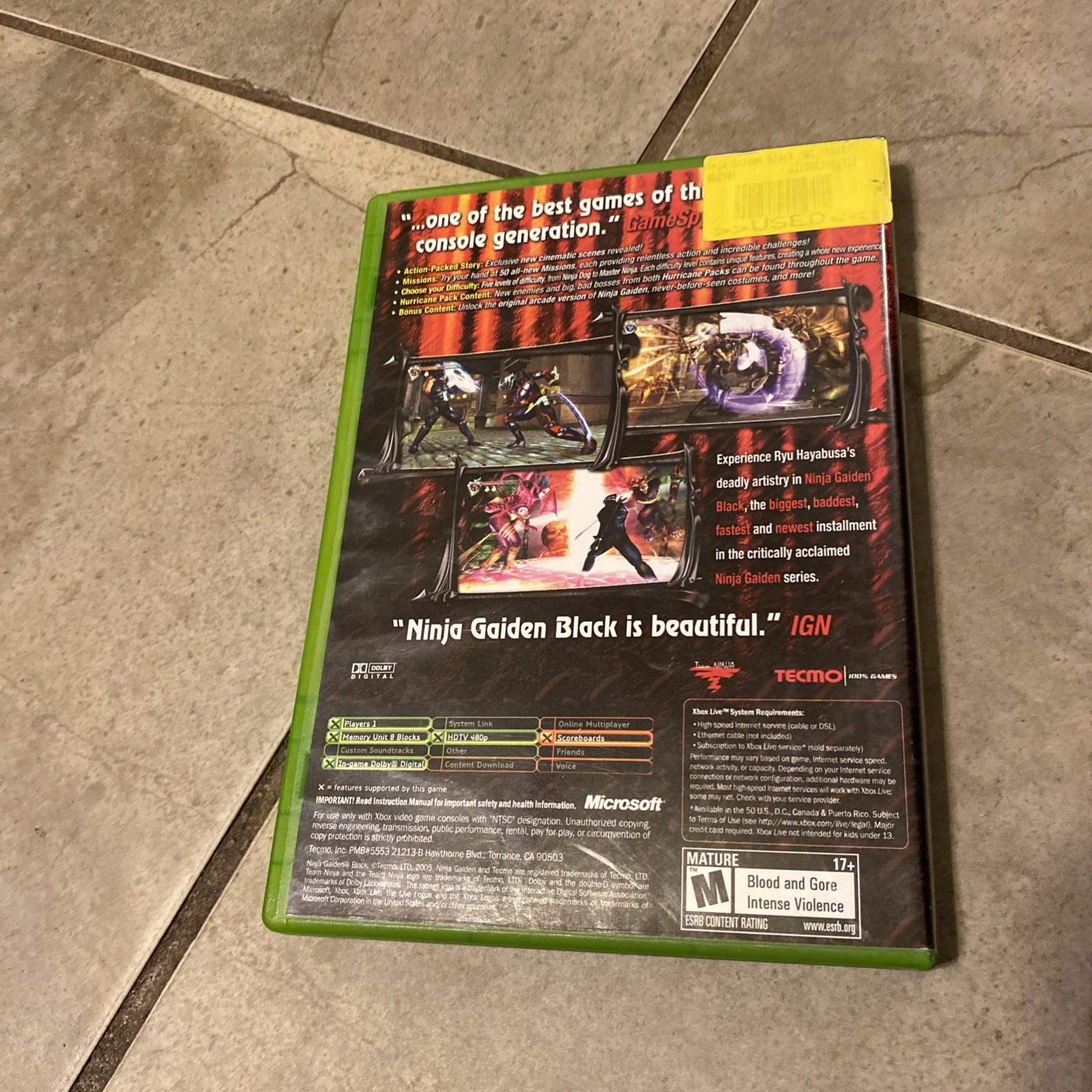 Ninja Gaiden Black (Microsoft Xbox, 2005) Complete CIB CLEAN!