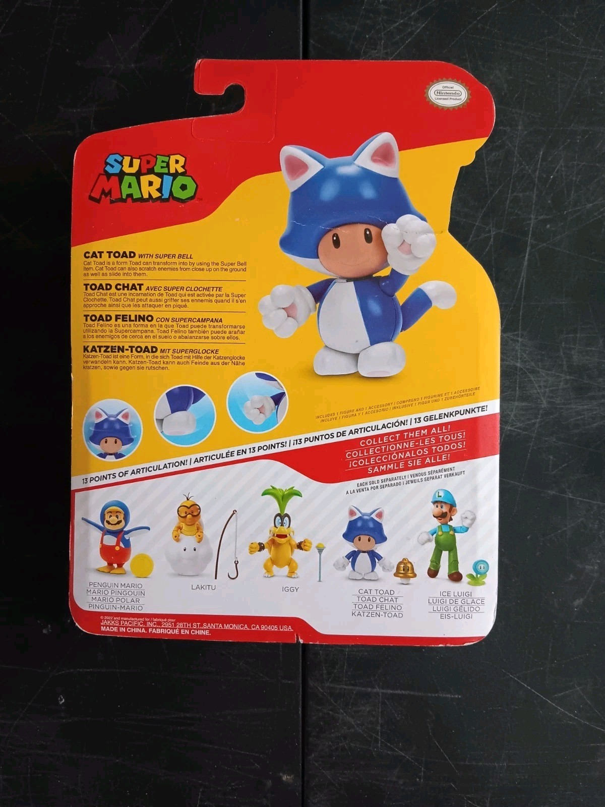 *FREE SHIP* 4″ CAT LUIGI TOAD SUPER MARIO World of Nintendo 3-PK Jakks Pacific