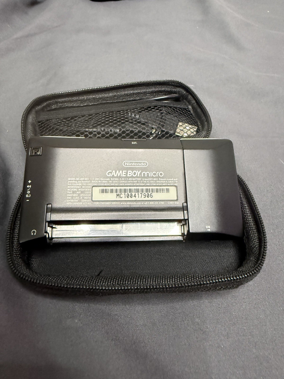 Nintendo Game Boy micro OXY-001 Silver/Black Handheld Console w/ Carry Case