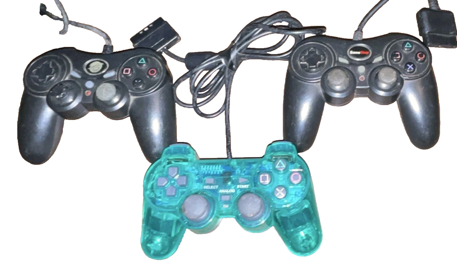 Wired PS2 Controllers Mixed Lot of 3 for PlayStation 2 Tested Working