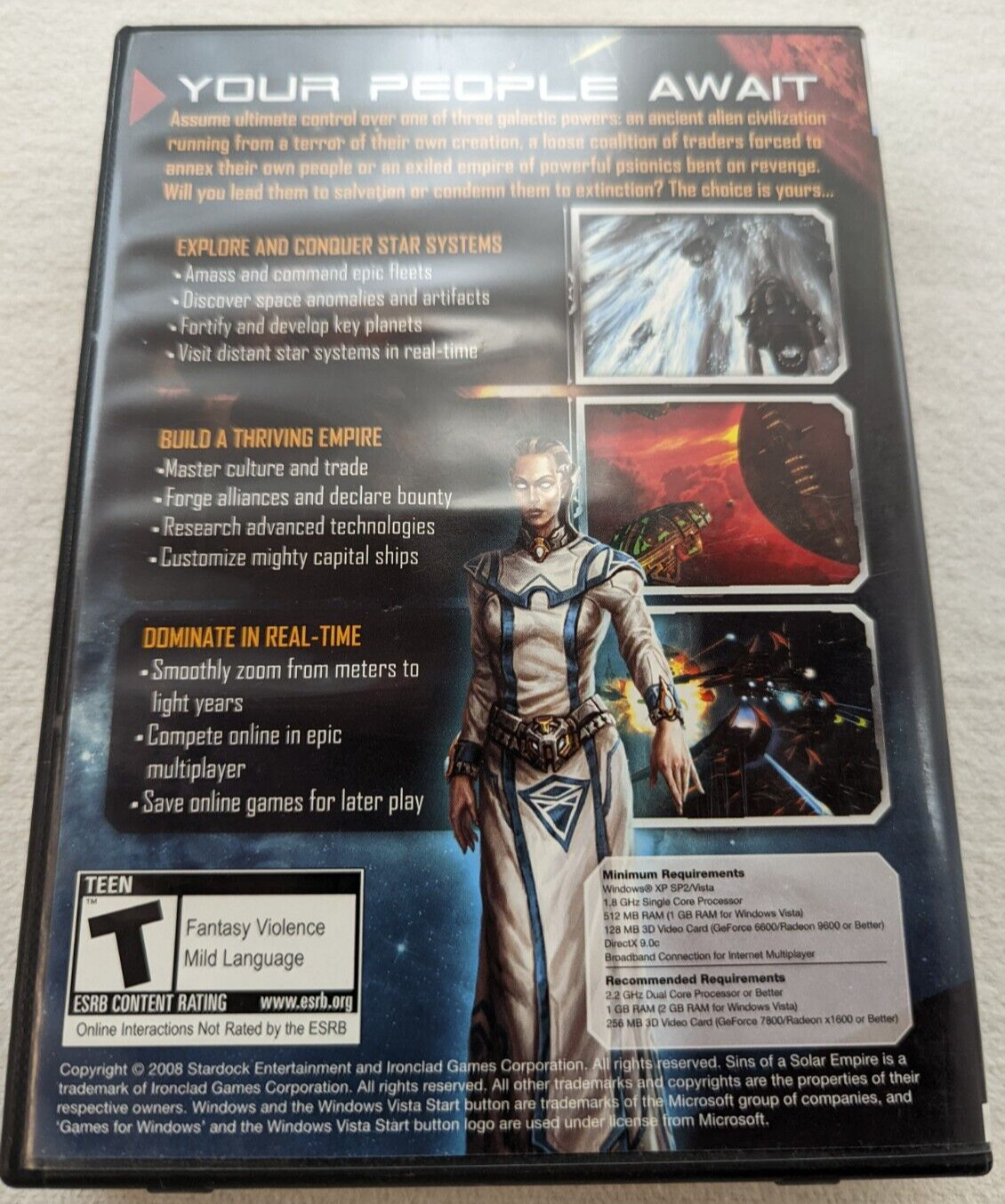 Sins of a Solar Empire; Stardock; Ironclad; Games for Windows; Manual; PC 2005