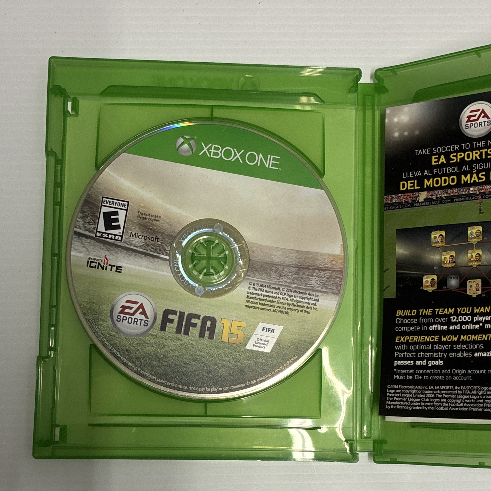 Microsoft Xbox One FIFA 15 Game Original Green DVD Keep Case