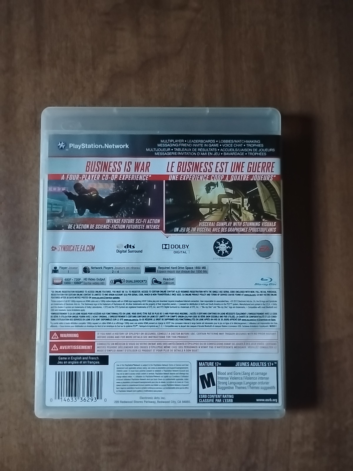 Syndicate Black Label Sony PS3 EA Games Complete And Tested