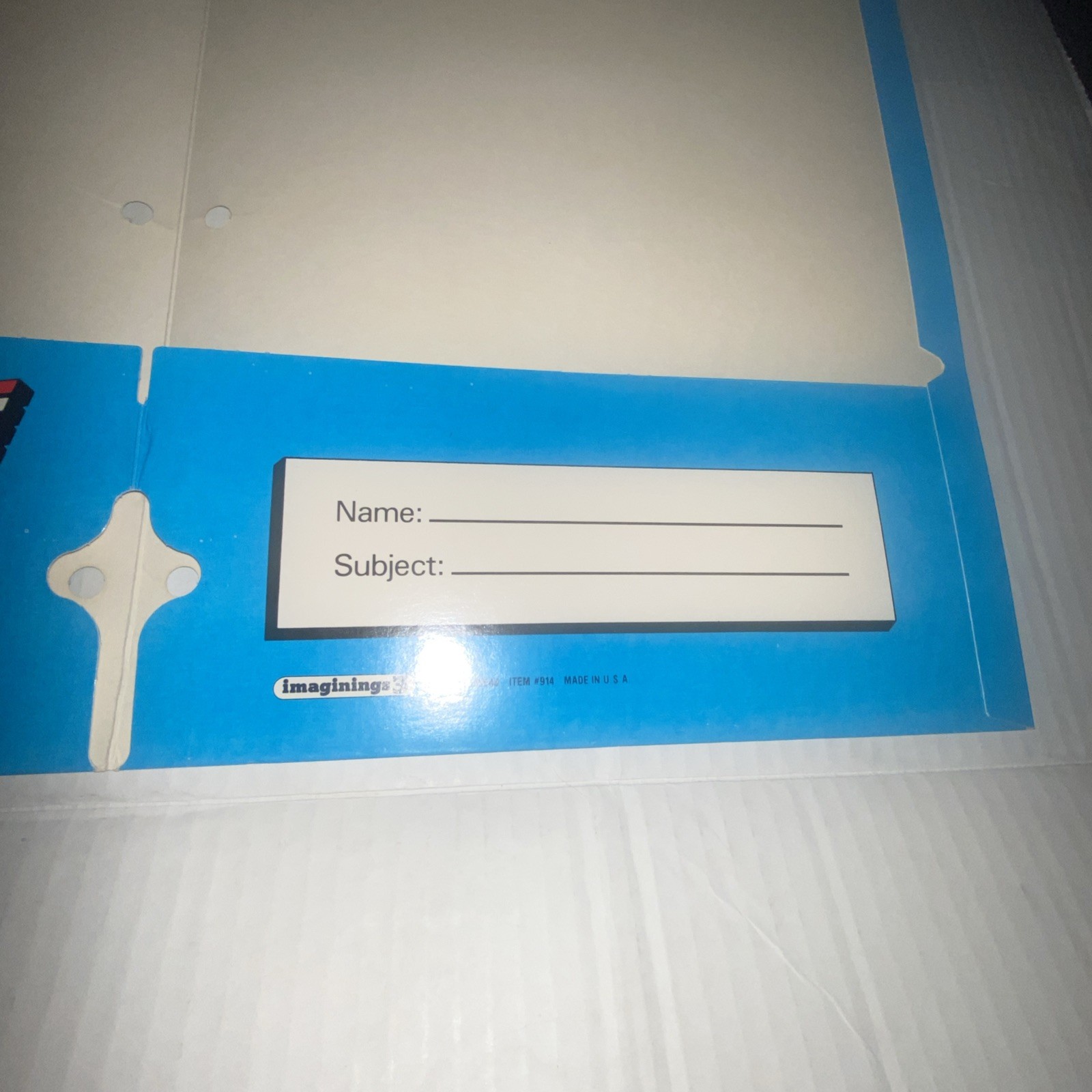 Vintage Nintendo Power 3 Hole School Folder Zelda Link & Super Mario 1988