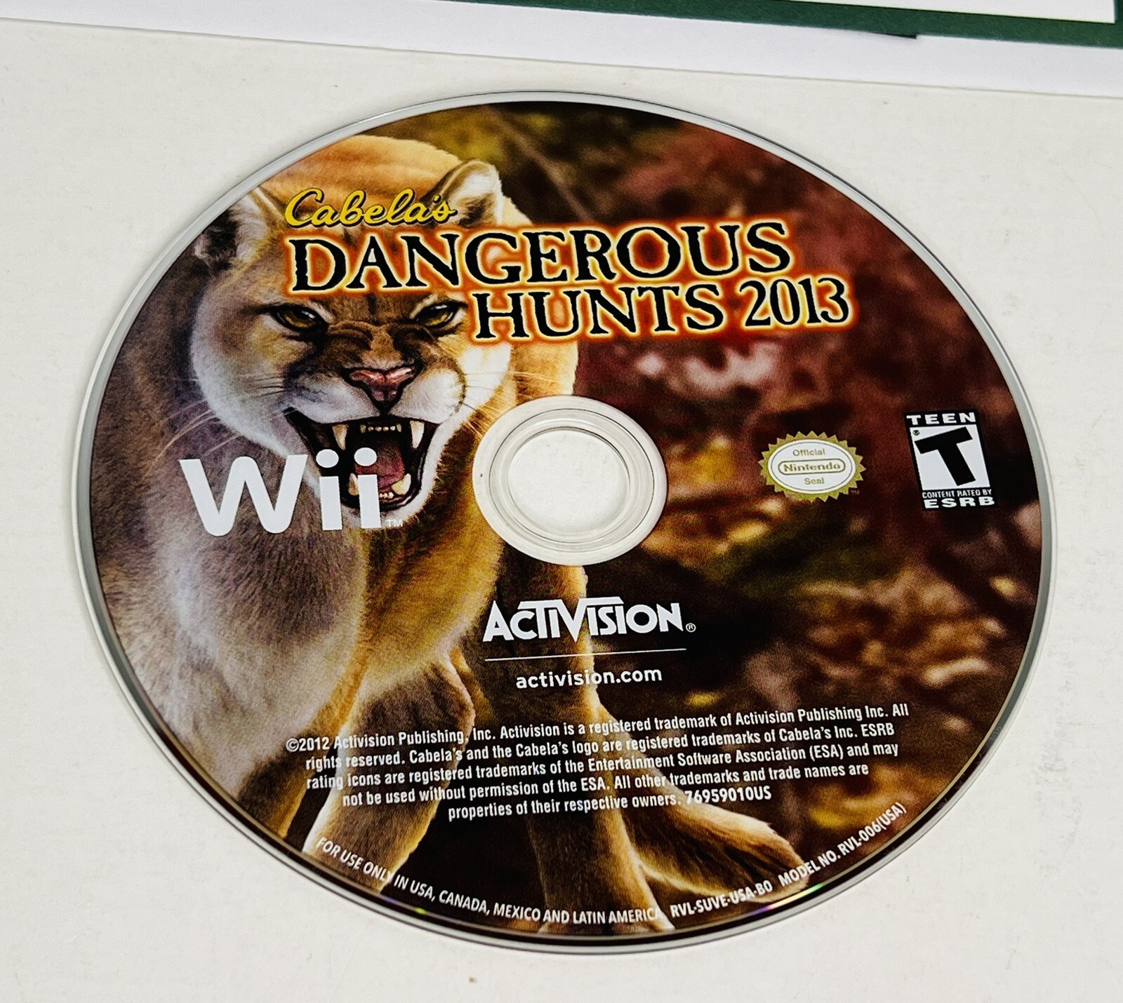 Cabela’s Dangerous Hunts 2013 Game Nintendo Wii Complete *NOT Tested*