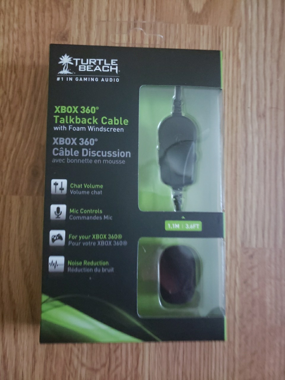 Turtle Beach Xbox 360 Talkback Cable With Foam Windscreen 1.1M/3.6FT Sealed NEW
