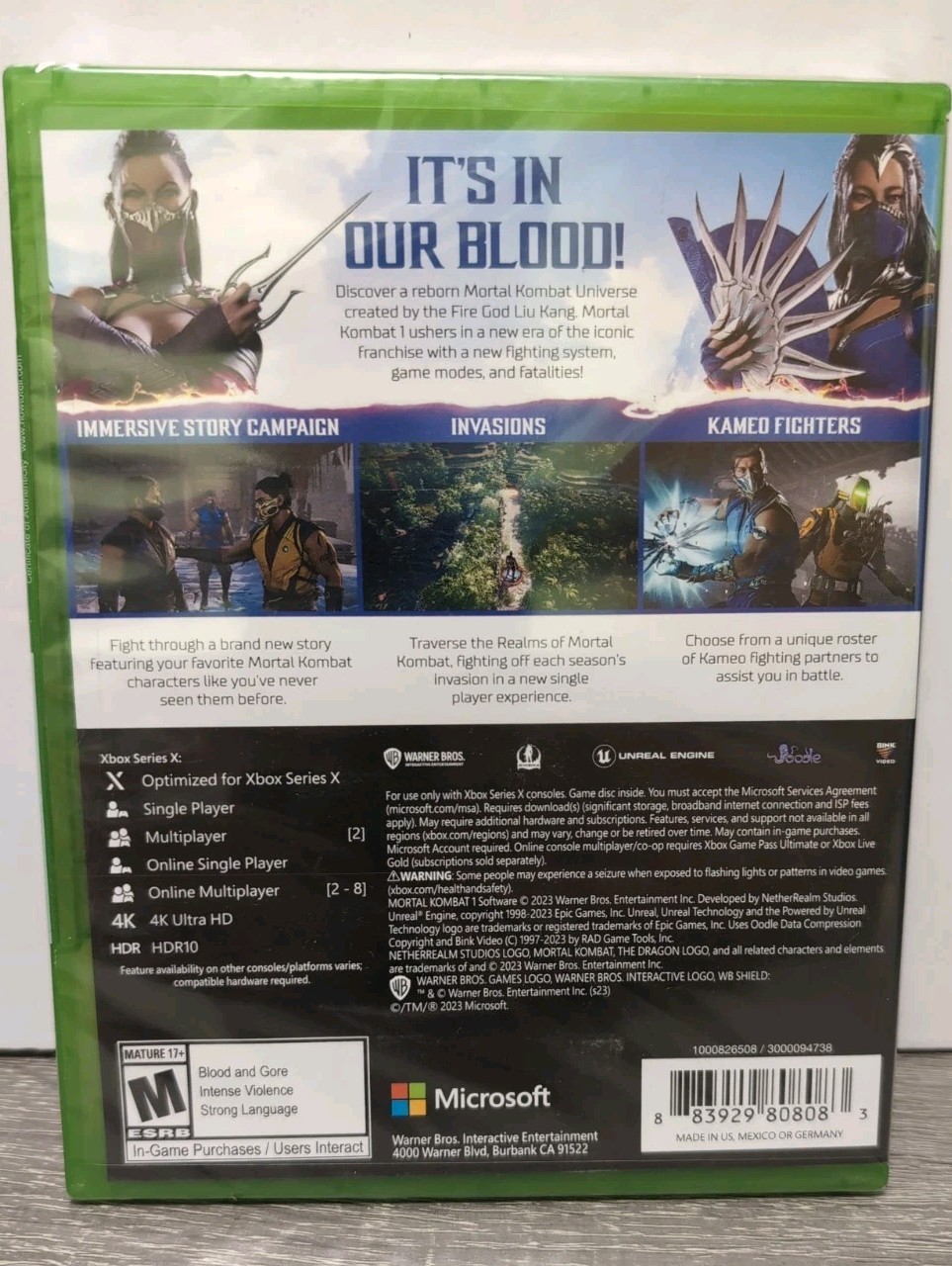 Mortal Kombat 1 Microsoft Xbox Series X Brand New Sealed With Pre-Order Content